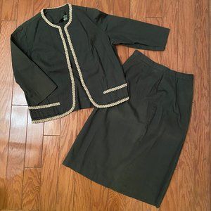 Vintage Green Skirt + Jacket Set
